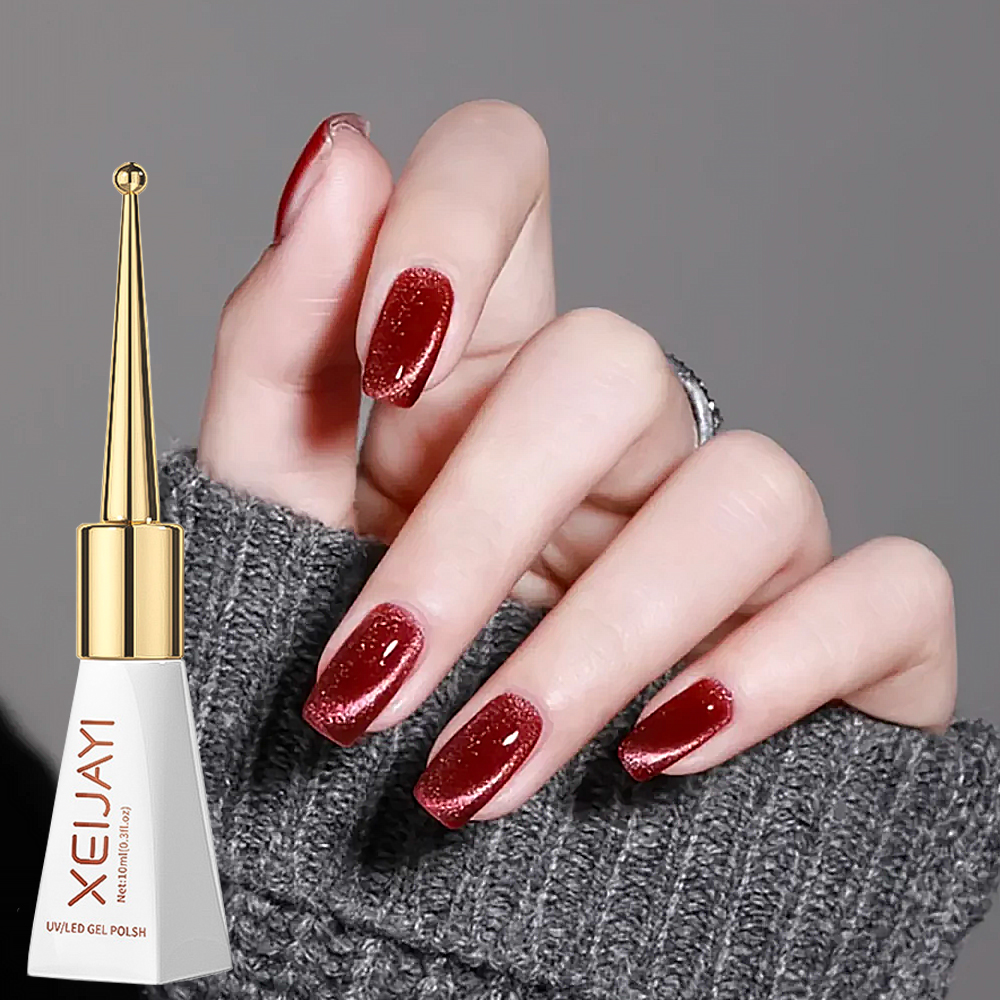 Xeijayi 10ml Wine Red Cat Eye  - Nail Art Red Wine Cat Eye ulasan dan harga