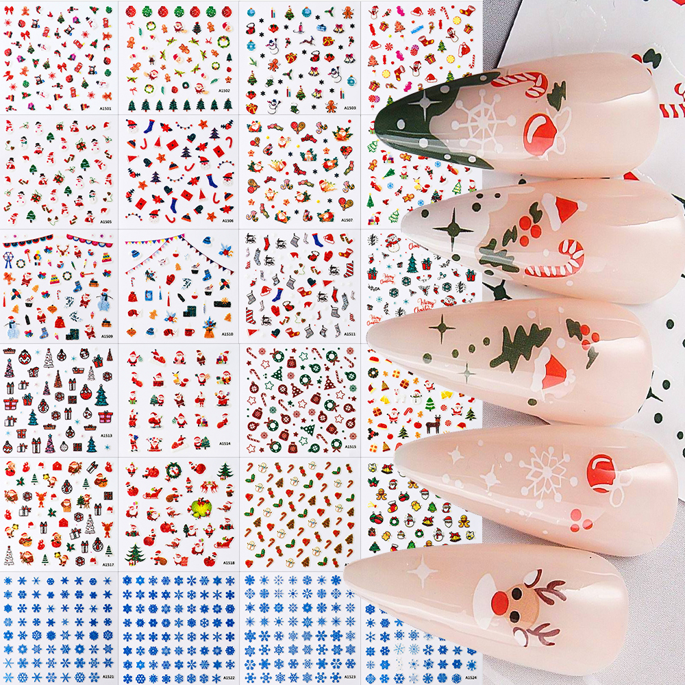 24pcs 3D Christmas Nail Art St - Nail Art Xmas ulasan dan harga