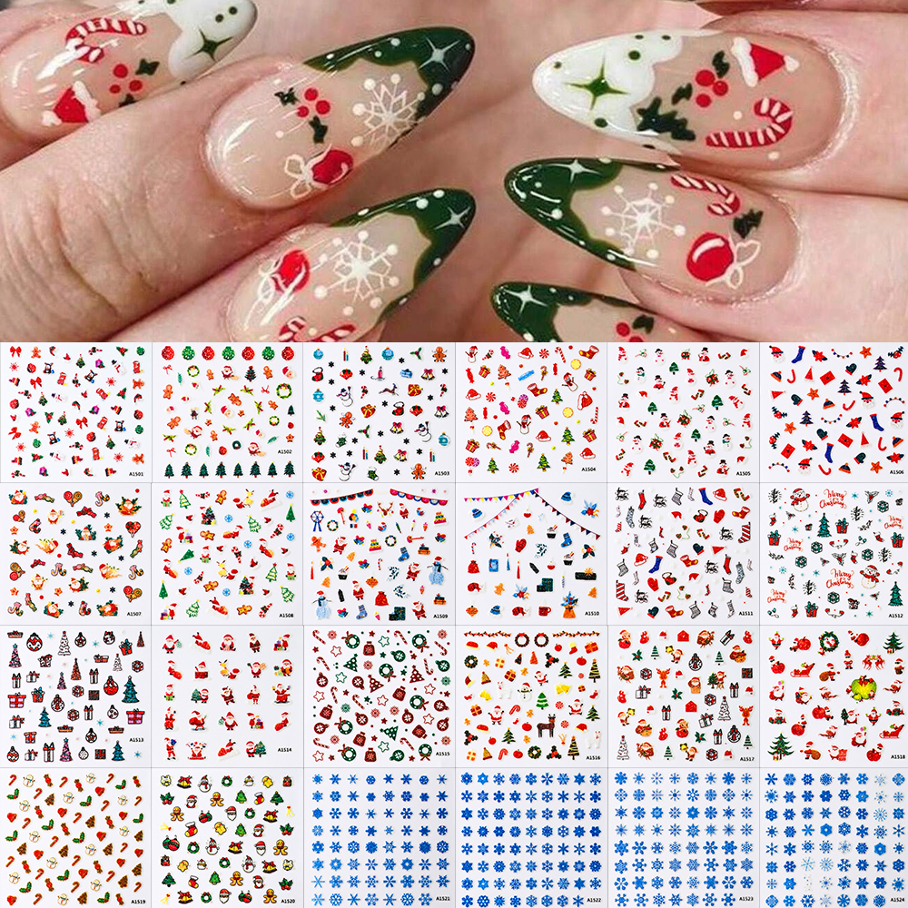 24pcs 3D Christmas Nail Art St - Nail Art Xmas ulasan dan harga