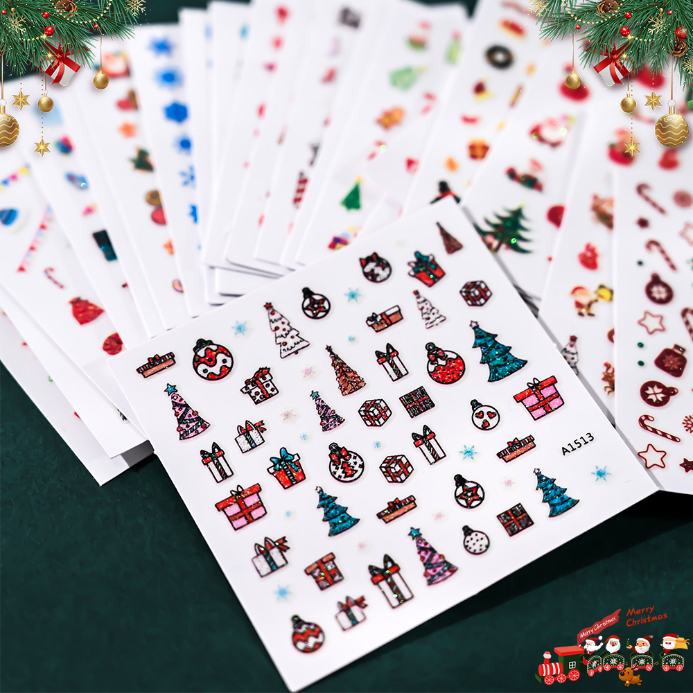 24pcs 3D Christmas Nail Art St - Nail Art Xmas ulasan dan harga