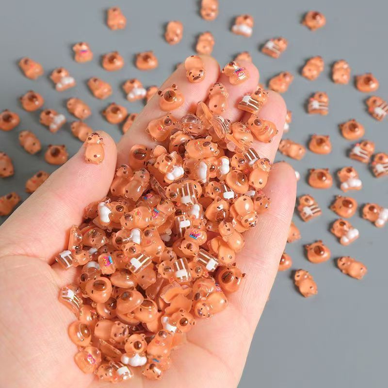 100pcs Mini Capybara Decoratio - Nail Art Xmas ulasan dan harga