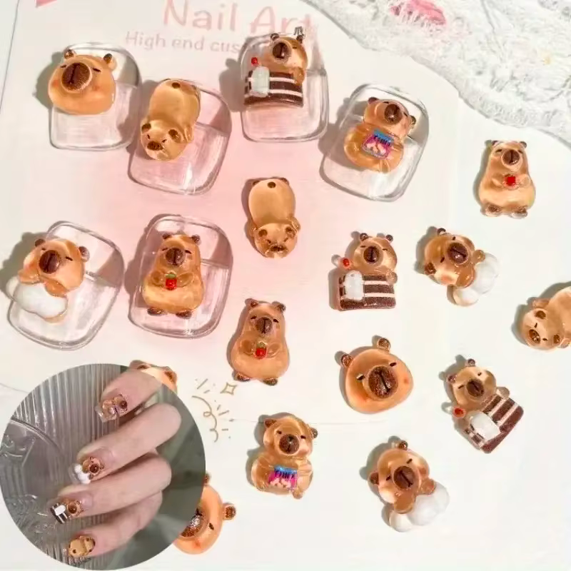100pcs Mini Capybara Decoratio - Nail Art Xmas ulasan dan harga
