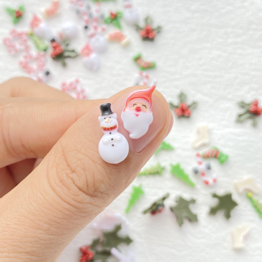 50Pcs Mixed Nail Art Resin Chr - Nail Art Xmas ulasan dan harga