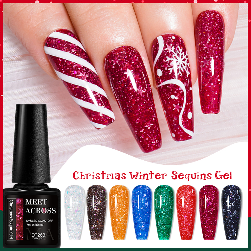 7ML Christmas Glitter Gel Nail - Nail Art Xmas ulasan dan harga
