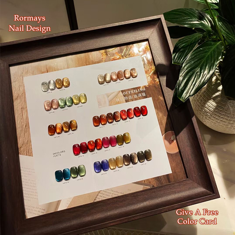 24PCS Cat Eye Gel Polish Set M - Nail Art Red Wine Cat Eye ulasan dan harga