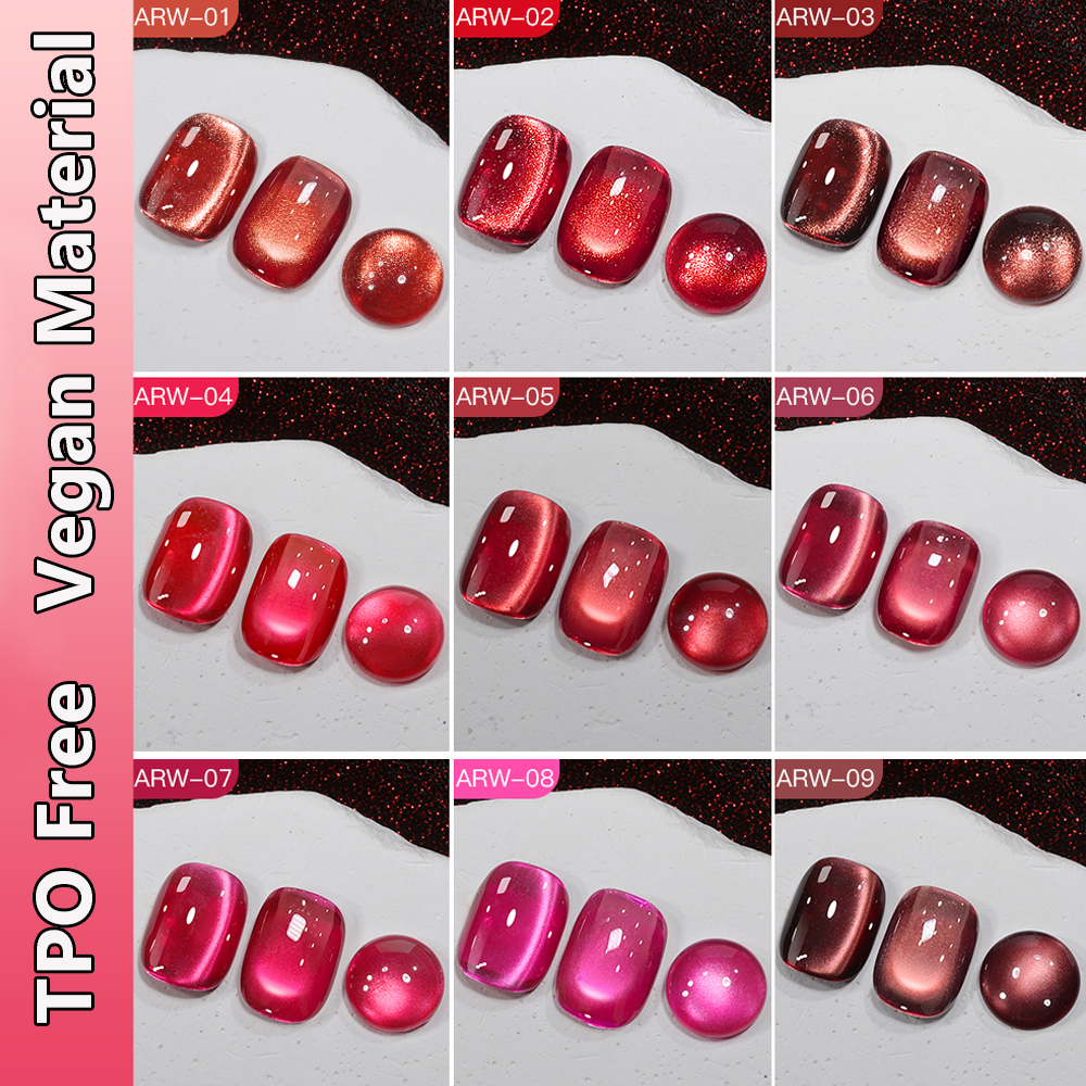 AS Tpo Free Wine Red Cat Magne - Nail Art Red Wine Cat Eye ulasan dan harga