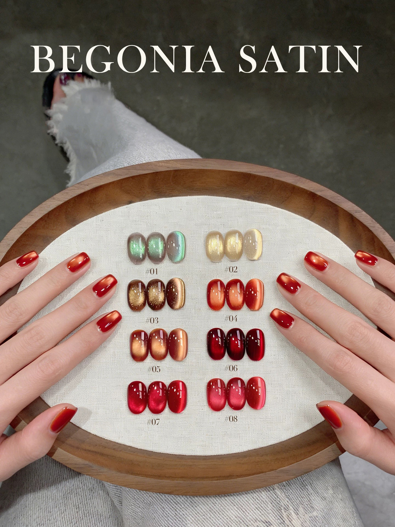 1/8PCS2026 Nail Art Women's Ki - Nail Art Red Wine Cat Eye ulasan dan harga