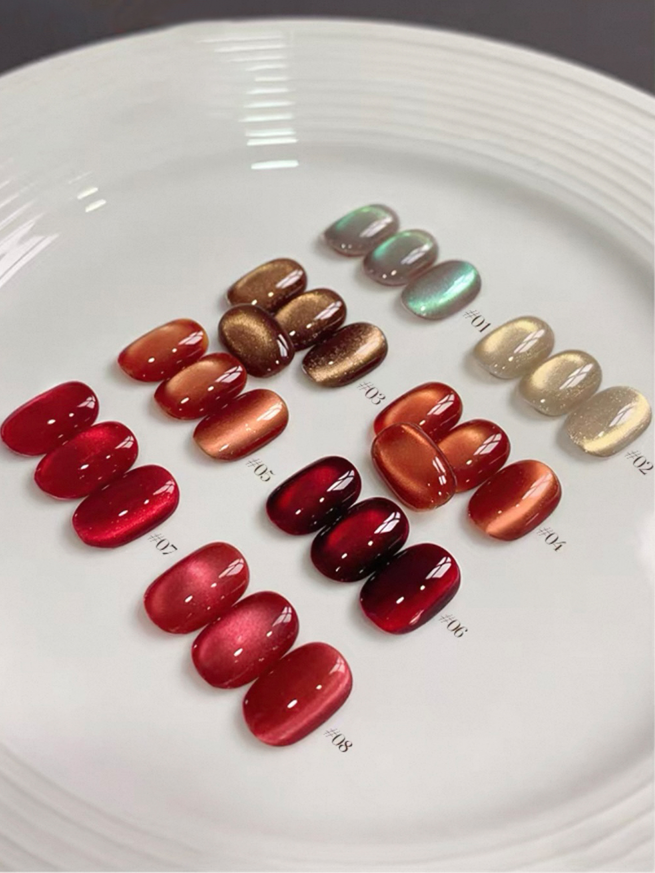 1/8PCS2026 Nail Art Women's Ki - Nail Art Red Wine Cat Eye ulasan dan harga