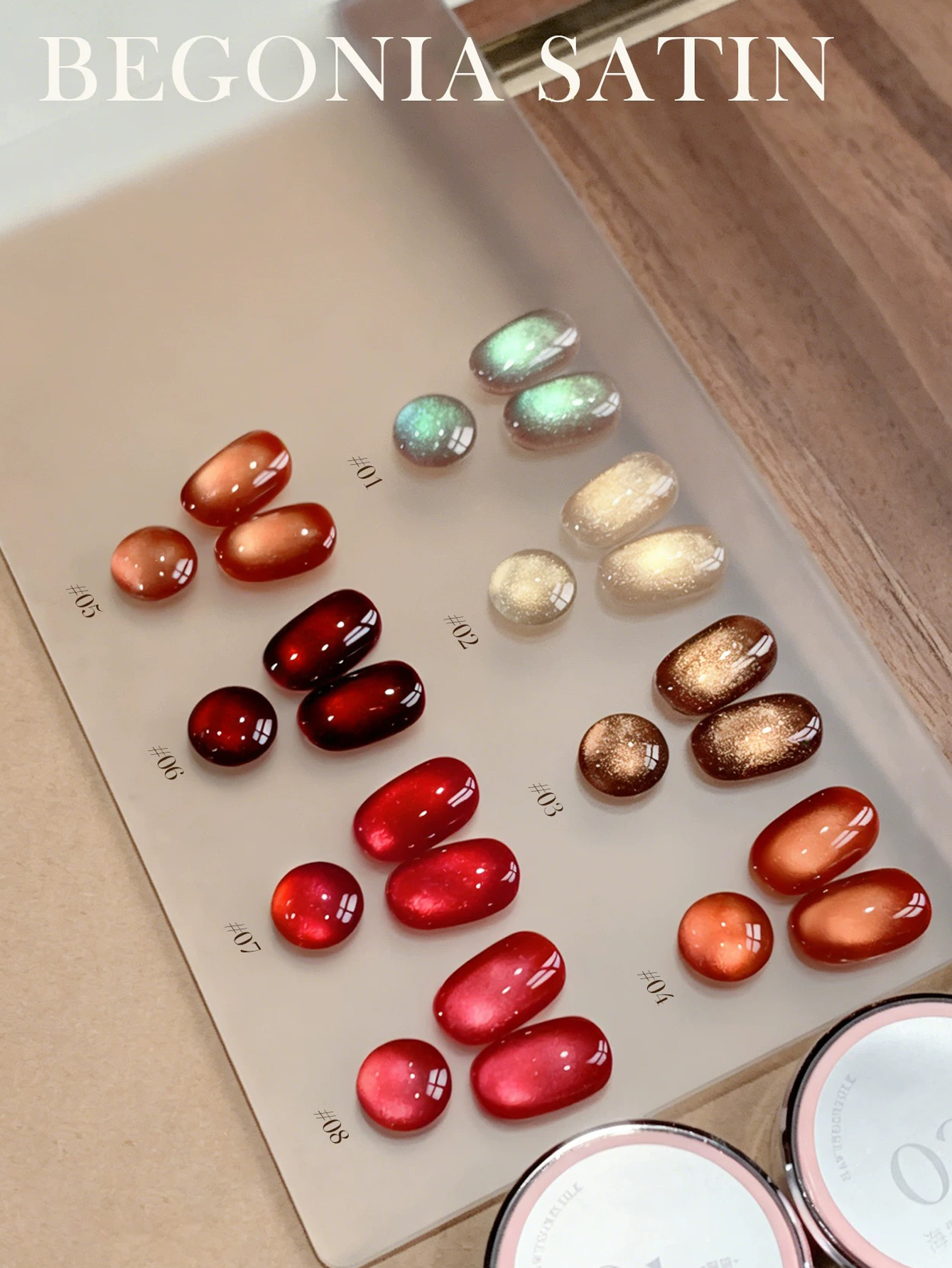 1/8PCS2026 Nail Art Women's Ki - Nail Art Red Wine Cat Eye ulasan dan harga
