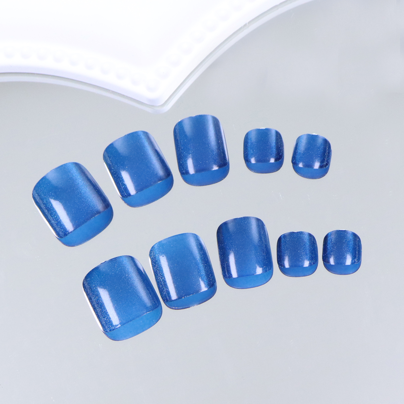 24PCS Short Square Cat Eye Fak - Nail Art Full Cat Eye ulasan dan harga