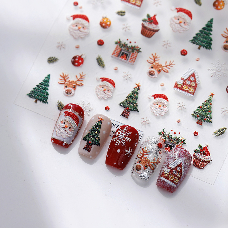 Cute Christmas Bear & Gingerbr - Nail Art Xmas ulasan dan harga