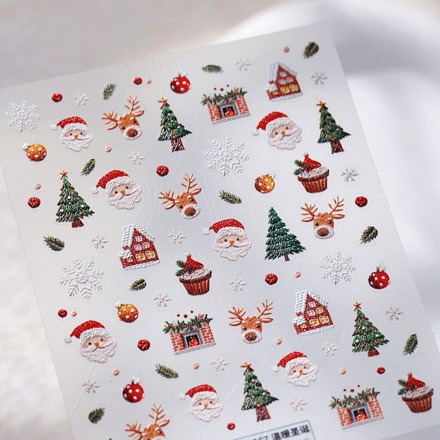 Cute Christmas Bear & Gingerbr - Nail Art Xmas ulasan dan harga
