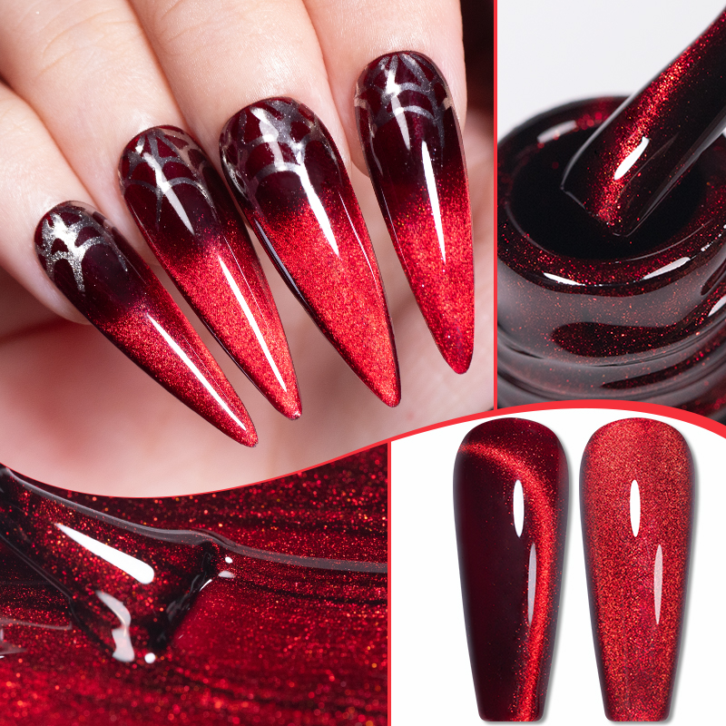 PUENTE 7.5ML Wine Red Cat Magn - Nail Art Red Wine Cat Eye ulasan dan harga