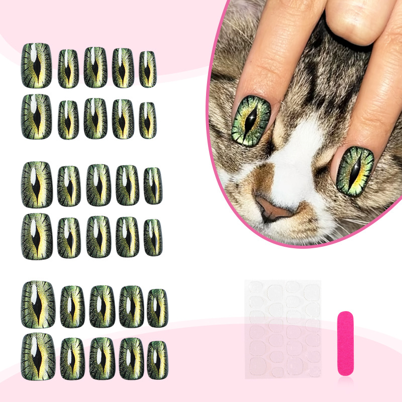 Short fake nails for women shi - Nail Art Full Cat Eye ulasan dan harga