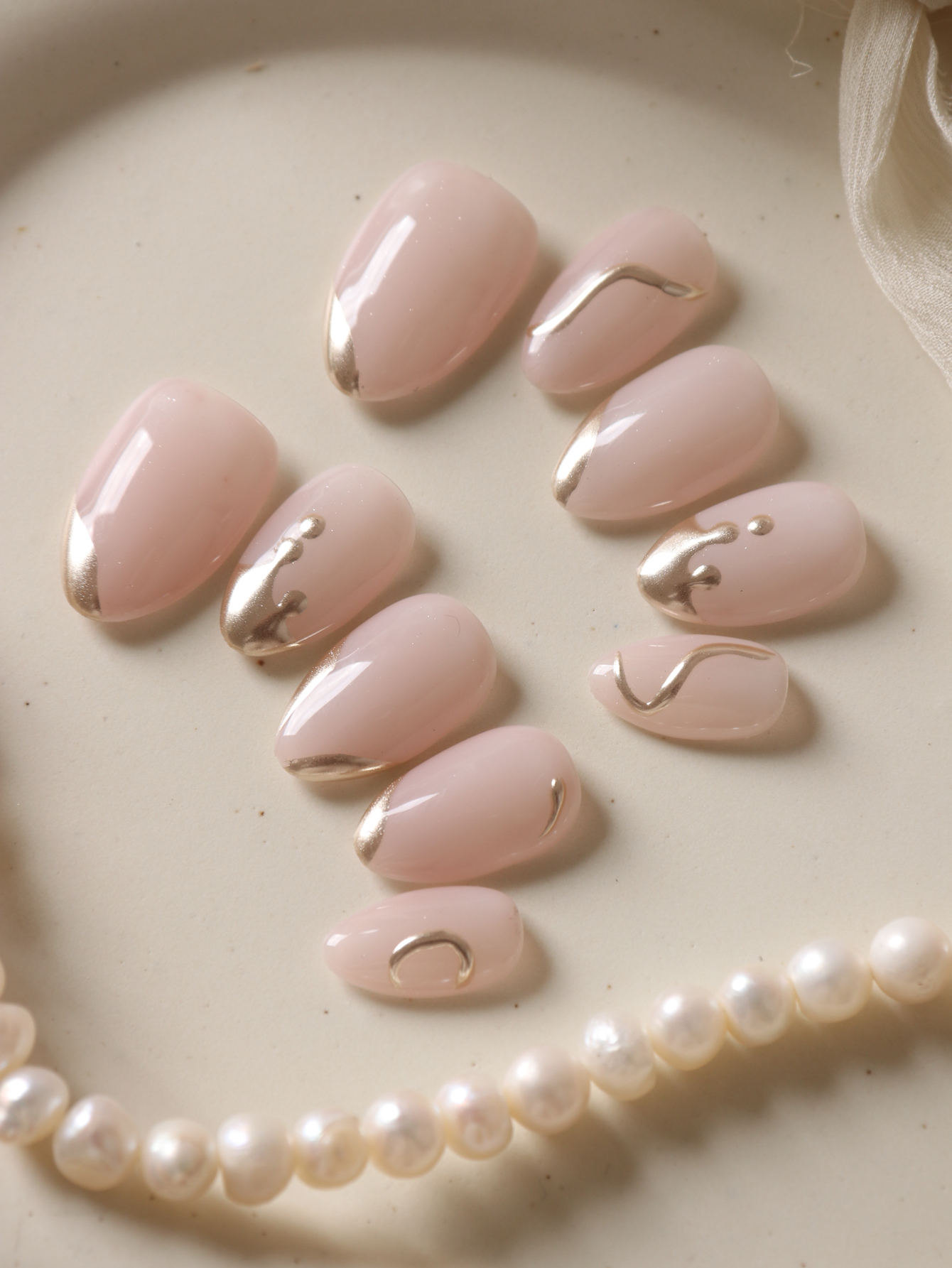 10Pcs Press on Nails Short Gol - Nail Adhesive Tab ulasan dan harga