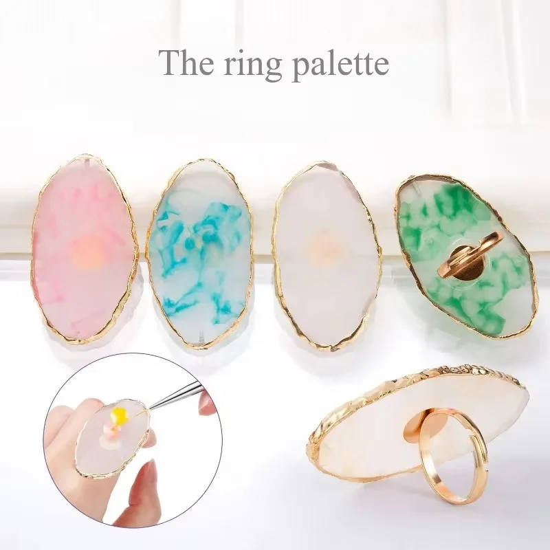 Round Resin Agate Stone Nail A - Nail Art Vector ulasan dan harga
