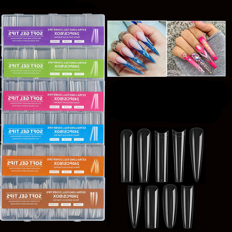 240 Pieces XXL Fake Nails Extr - Nail Art Xxl ulasan dan harga