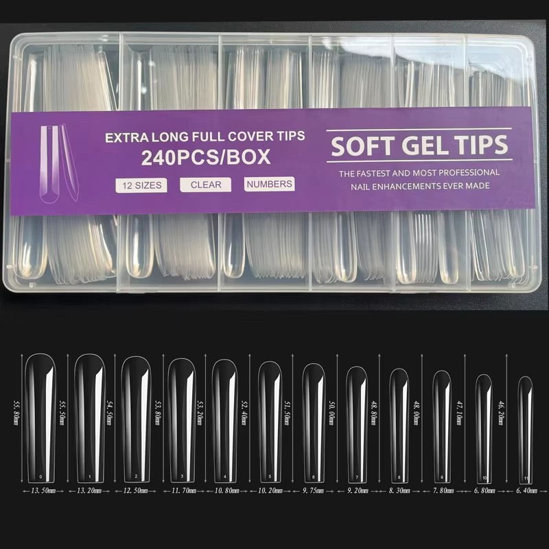 240 Pieces XXL Fake Nails Extr - Nail Art Xxl ulasan dan harga
