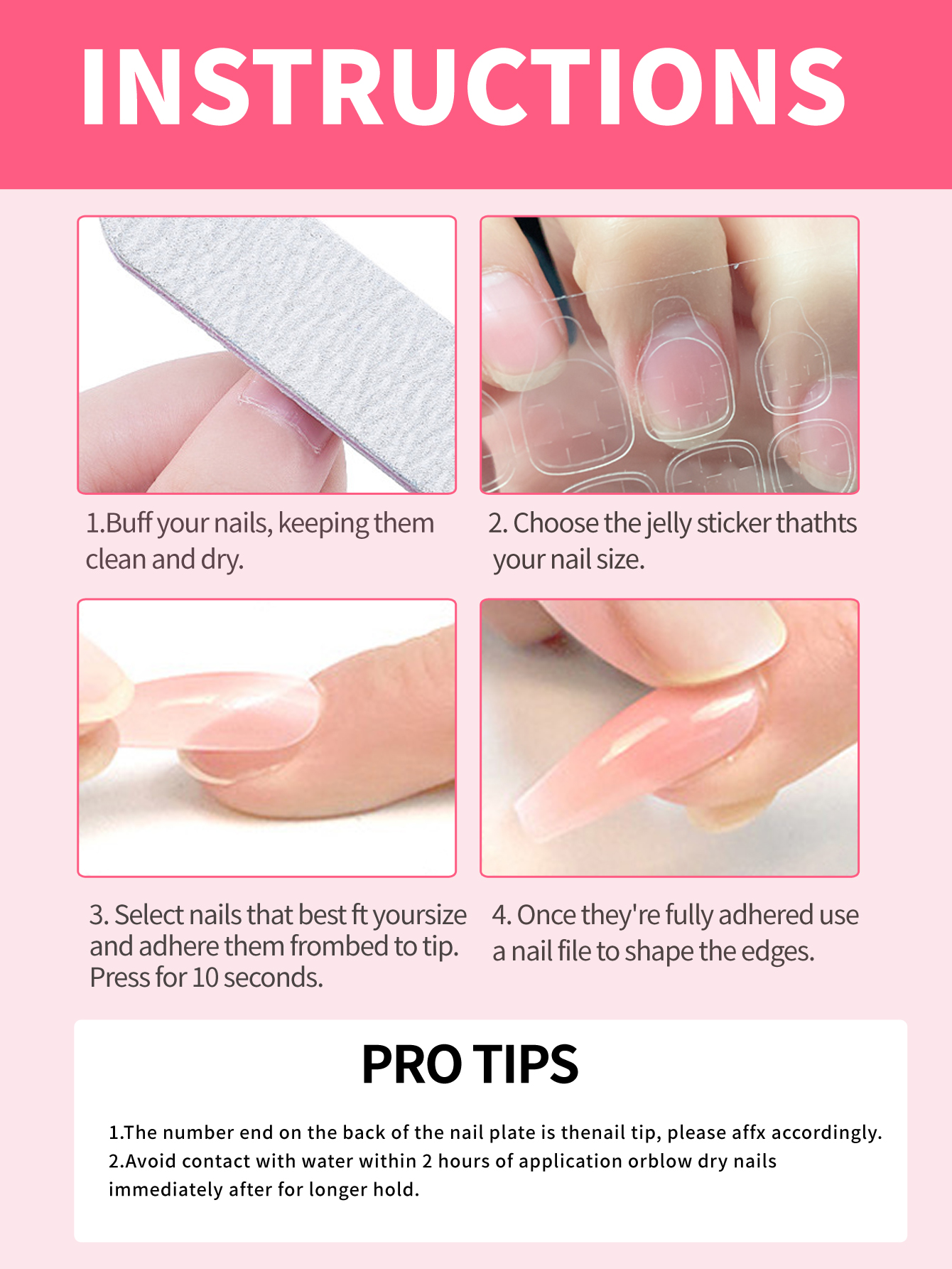 10Pcs Press on Nails Short Whi - Nail Adhesive Tab ulasan dan harga