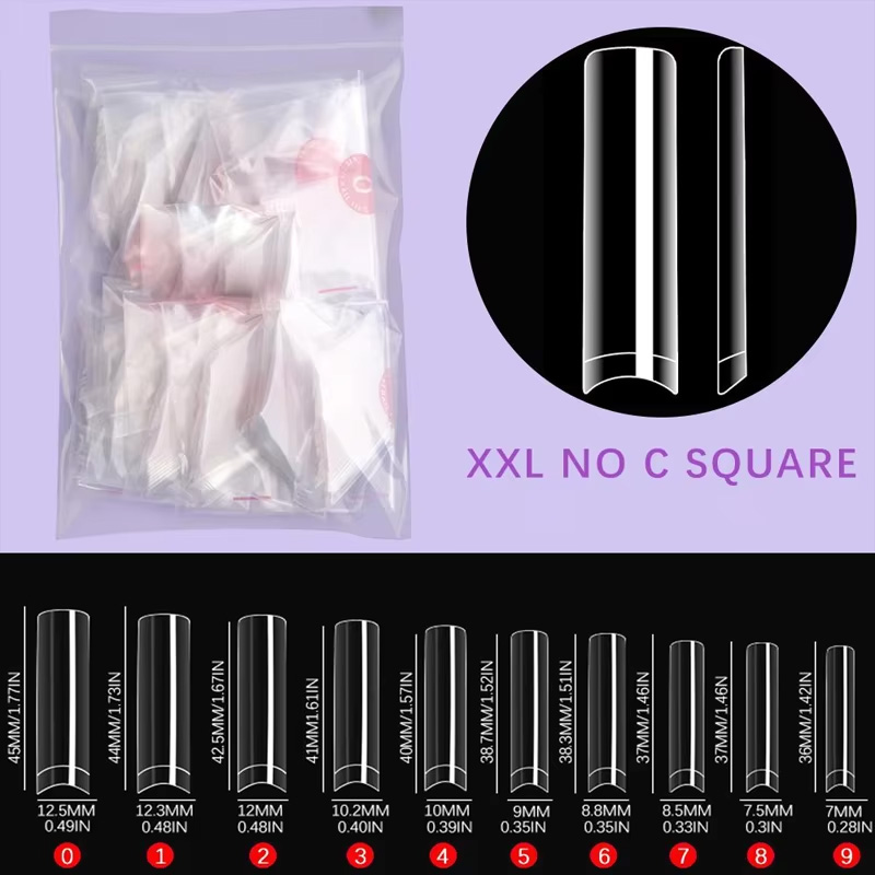 500 XXL C-Curve-Free Nail Tips - Nail Art Xxl ulasan dan harga