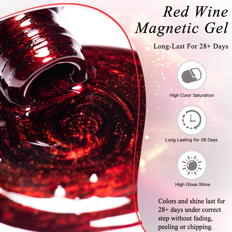 MSRUIOO 8ml Wine Red Rose Red  - Nail Art Red Wine Cat Eye ulasan dan harga