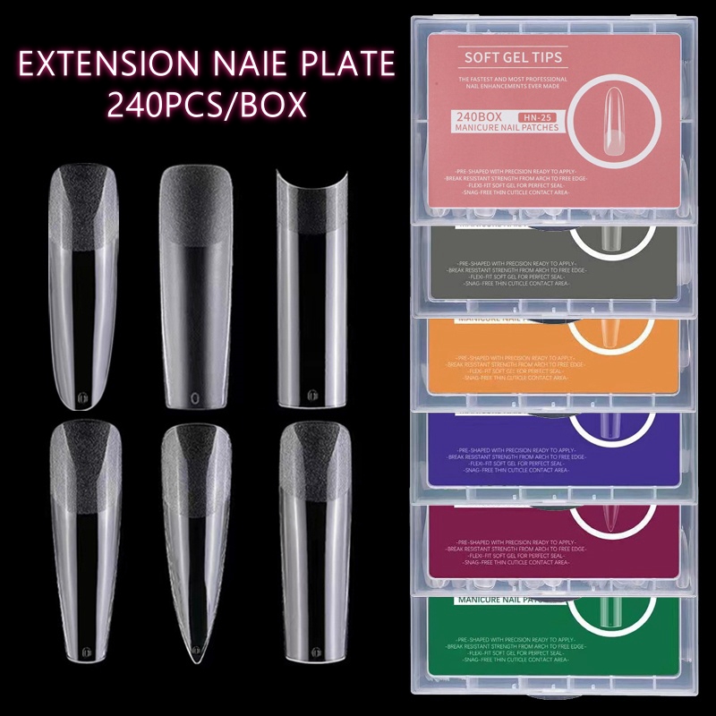 240pcs XXL Long Square Full &  - Nail Art Xxl ulasan dan harga