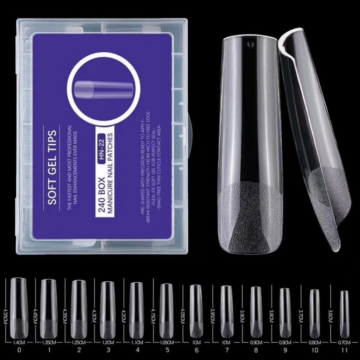 240pcs XXL Long Square Full &  - Nail Art Xxl ulasan dan harga