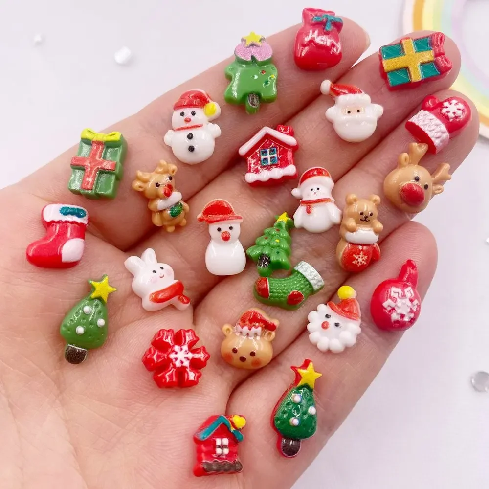 50pcs Resin Mini Colorful Chri - Nail Art Xmas ulasan dan harga