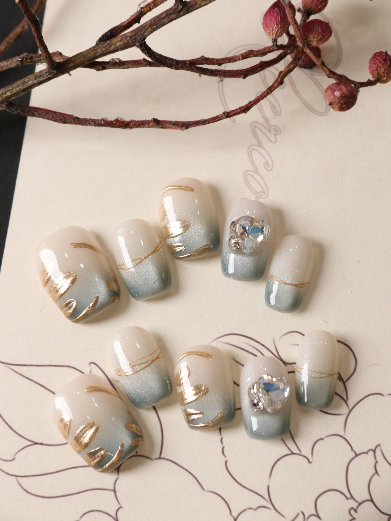 10Pcs Press on Nails Short Blu - Nail Adhesive Tab ulasan dan harga