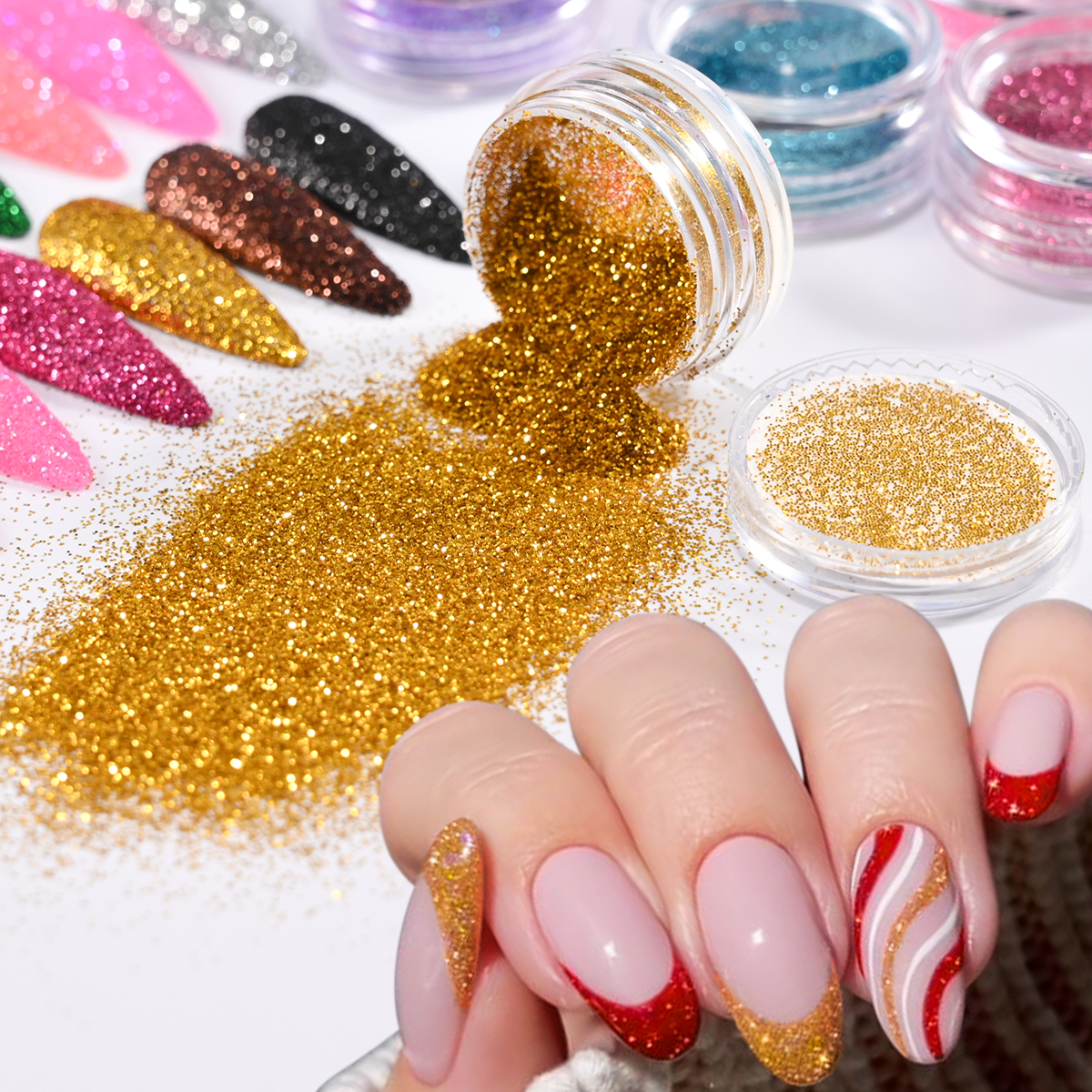 24Colors/Set Holographic Nail  - Nail Art Xmas ulasan dan harga