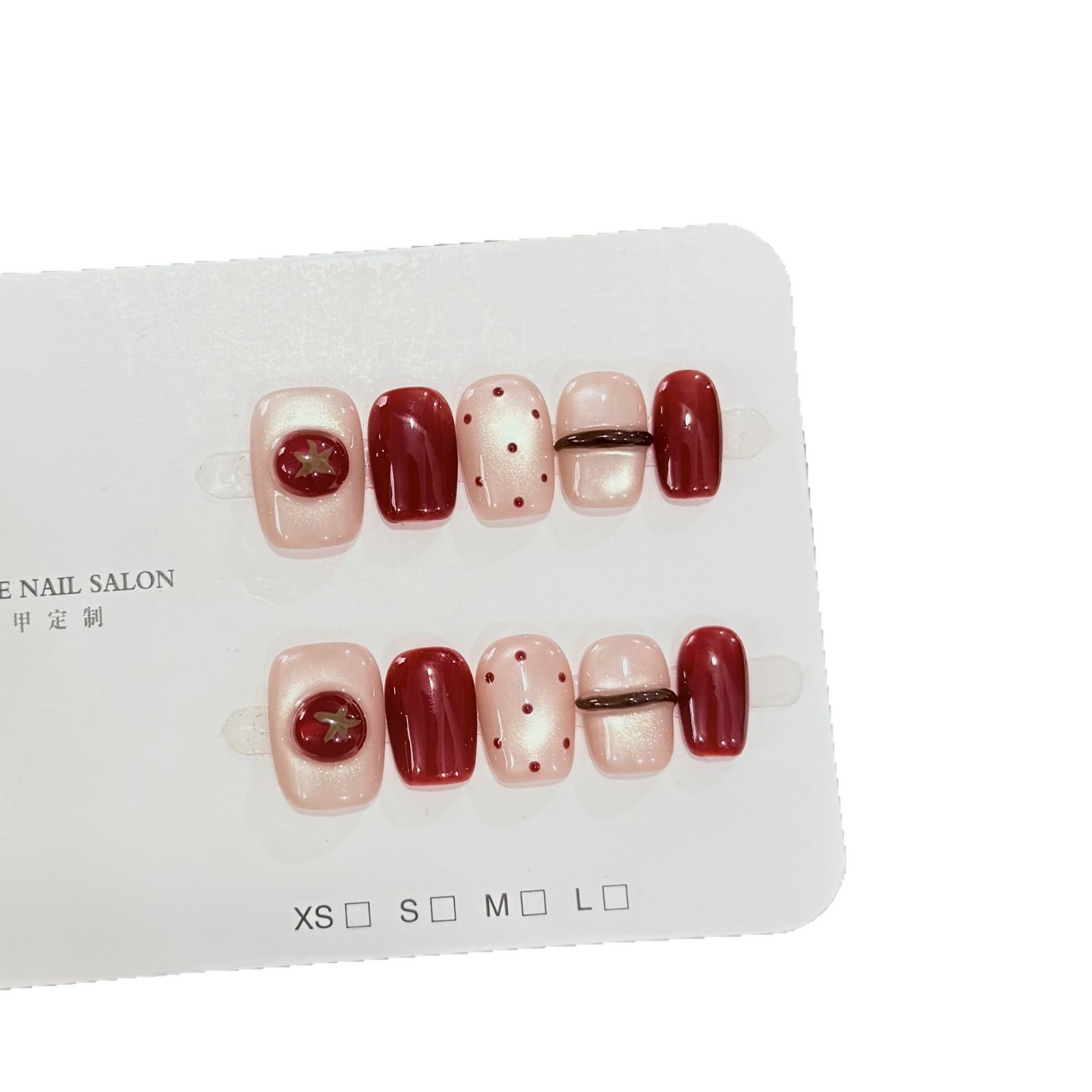 10pcs Nude Pearl Cat Eye Wine  - Nail Art Red Wine Cat Eye ulasan dan harga